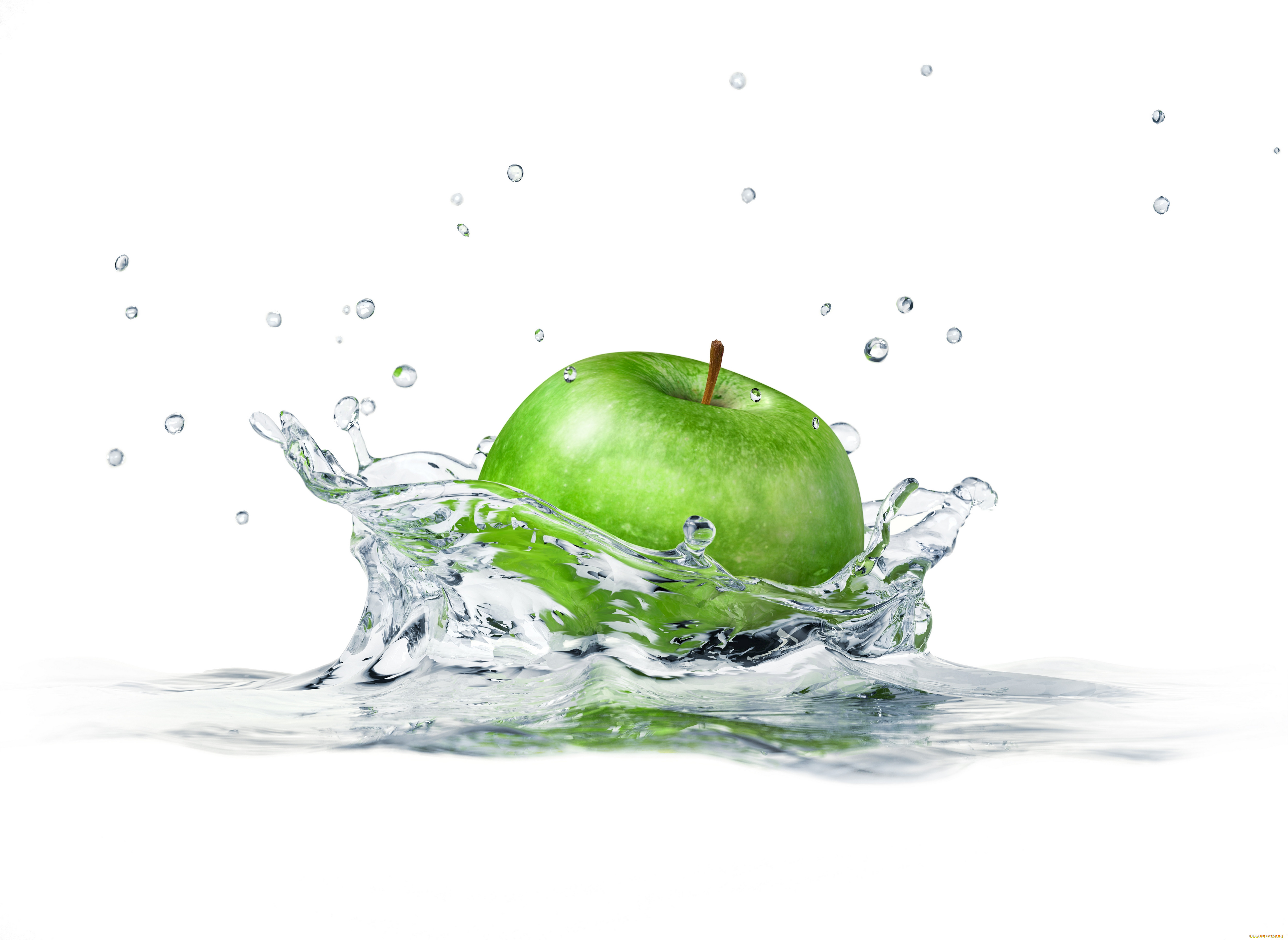 , , , , , , , white, background, apple, sprays, water